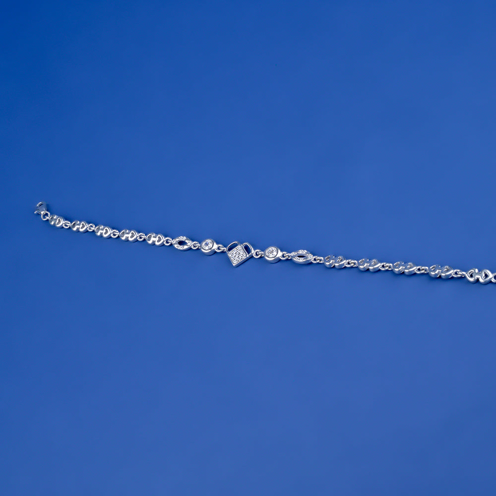 Fancy Design With Diamond Heart 925